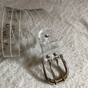 🦖Retro Clear plastic vinyl belt 1.5” wide unisex